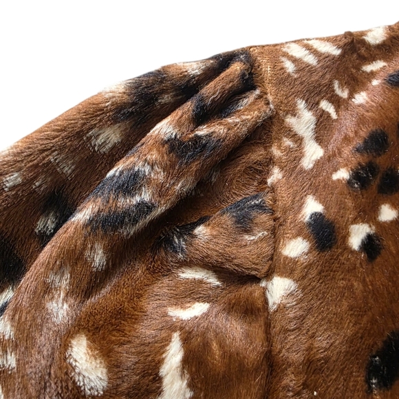 RARE 1960s Adele Simpson Designer Dress Faux Fur Deer Print - Picture 7 of 14